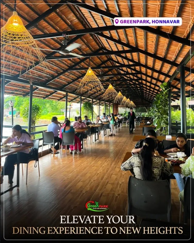 Green Park River View Restaurant - Indoor Dining Area Honnavar